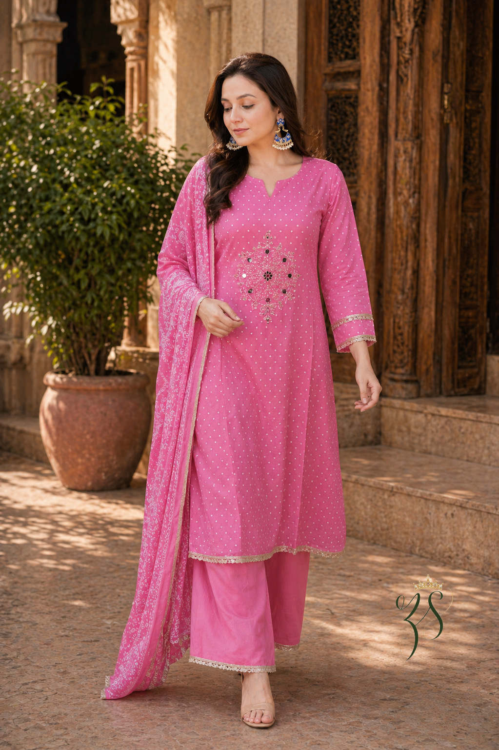 Charming Blush Pink Ethnic Set