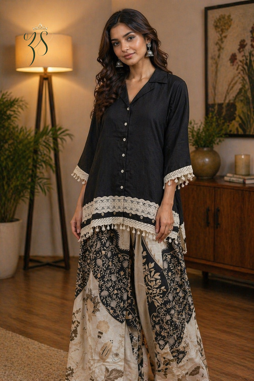 Black and Cream Cord Set